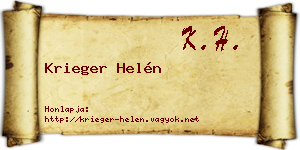 Krieger Helén névjegykártya